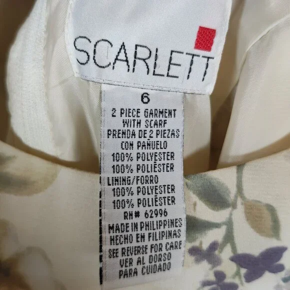 Scarlett Women's Size 6 Floral Polyester Beige Sleeveless Mini Dress - Picture 6 of 12